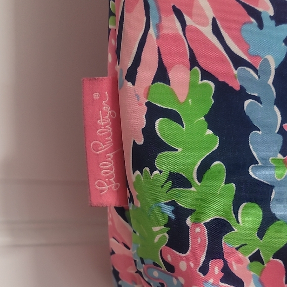 Lilly PULITZER Floral Pink Blue Waterproof Insulated Lunch Tote Bag Travel* - Picture 2 of 9